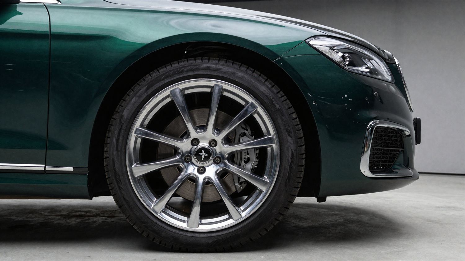 A detailed wheel and tire